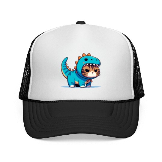Grumpy Cat in Velociraptor Costume Trucker Caps