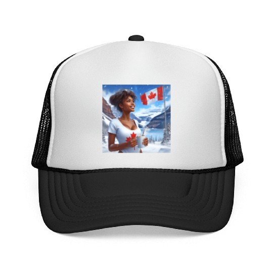 Canadian Winter Snow in Banff Canada Trucker Caps