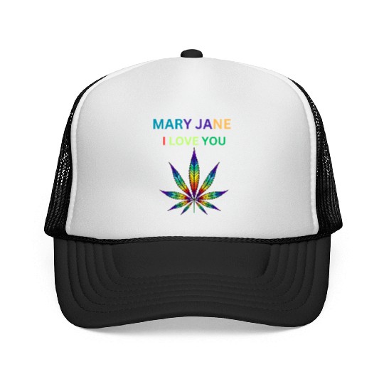 MARY JANE, Marijuana lover, Cannabis Trucker Caps