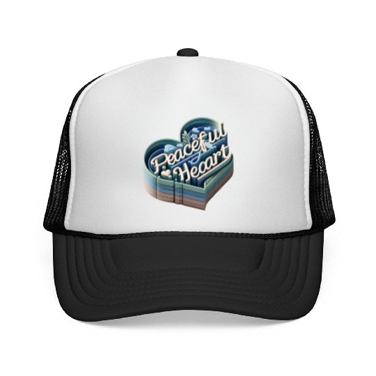 3D Peaceful Heart Typography Design Trucker Caps