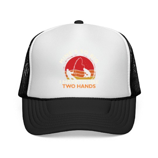 Funny Fishing Mine's Big Use Two Hands Bass Fish Trucker Caps