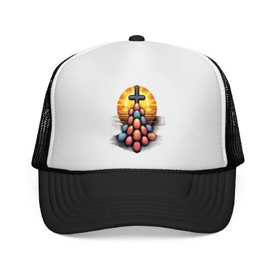 Christian Easter Day Cross Easter Egg Hunt Trucker Caps