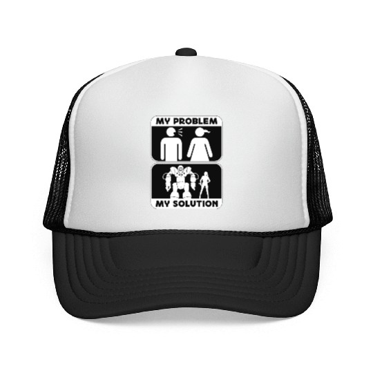 Robotics Lover My Problem My Pictogram Mom Dad Trucker Caps