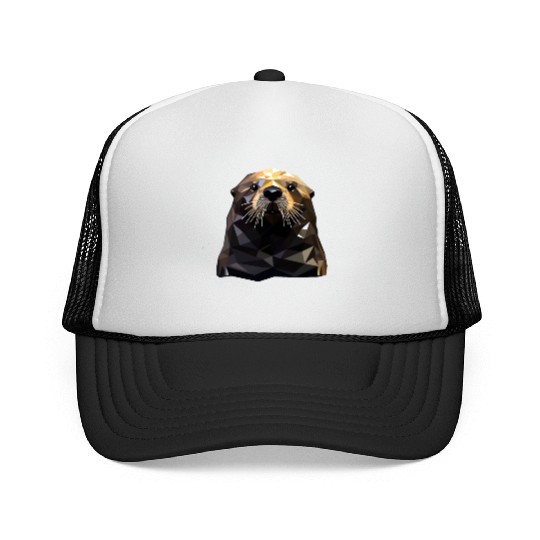 Geometric Style Sea Otter Trucker Caps