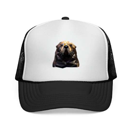 Geometric Style Sea Otter Trucker Caps