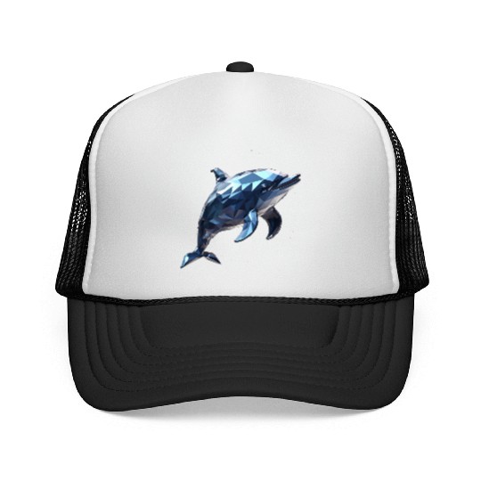 Geometric Style Dolphin Trucker Caps