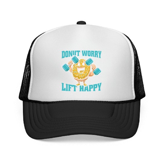 Fitness Donut Funny Donut Gym Trucker Caps