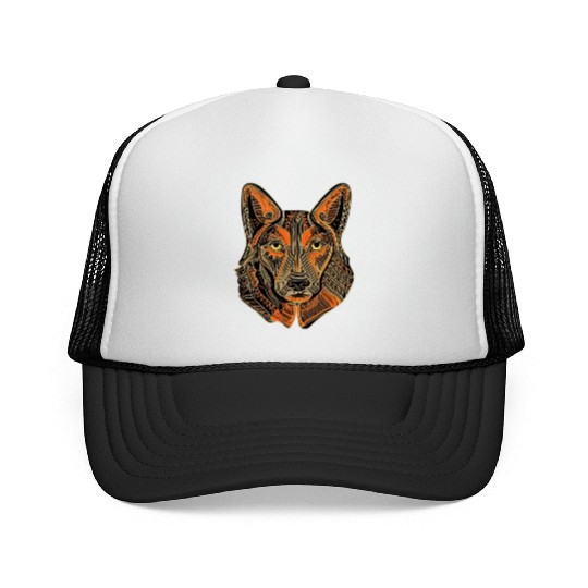 German Shepherd Funny Dog Street Art Comic Pet Trucker Caps