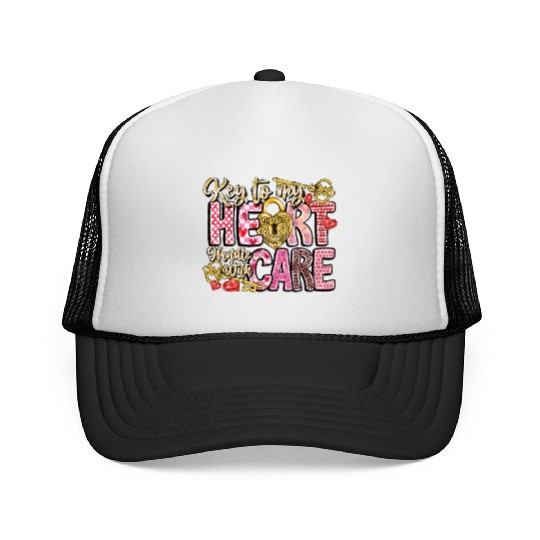 Key To My Heart Handle With Care Trucker Caps