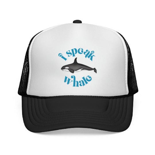 Cute I Speak Whale Orca Killer Whale Retro Style Trucker Caps