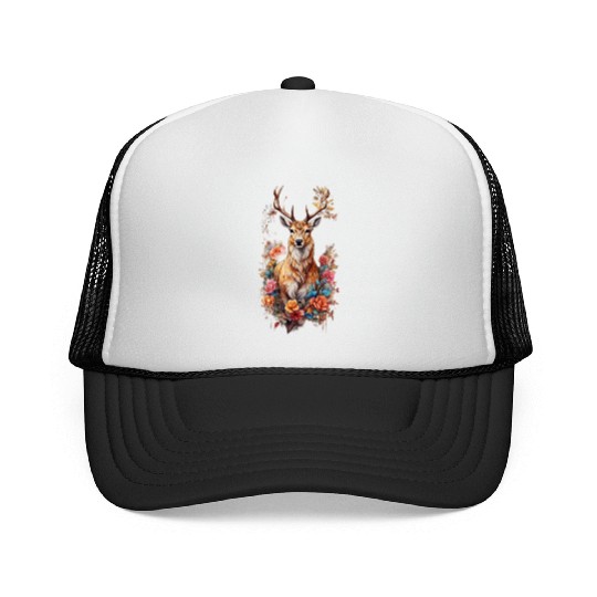 Majestic Stag:Power Amidst Breathtaking Wilderness Trucker Caps