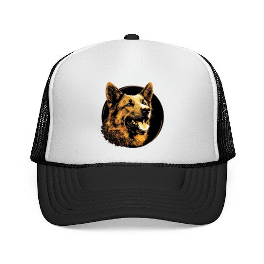 German Shepherd Funny Dog Street Art Comic Pet Trucker Caps