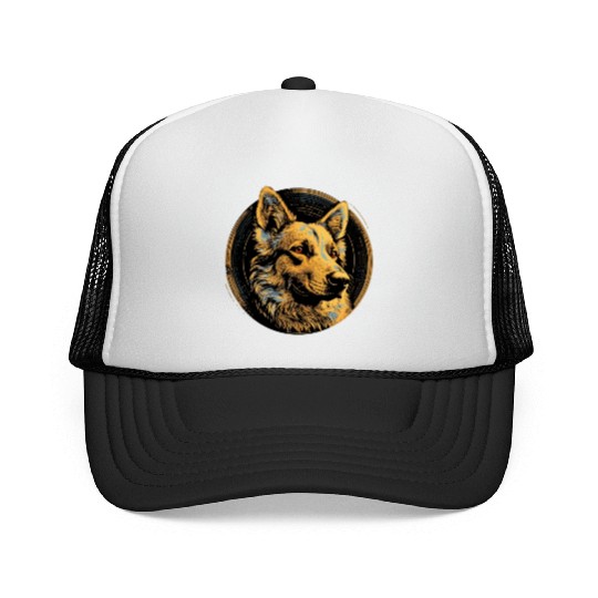 German Shepherd Funny Dog Street Art Comic Pet Trucker Caps