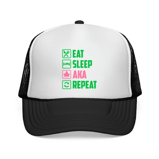 Eat Sleep AKA Repeat Alpha Kappa Alpha Womens Gift Trucker Caps
