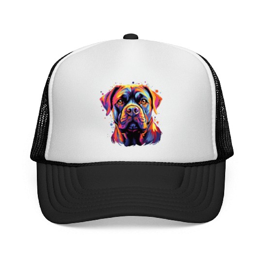 Watercolor Colorful Cane Corso Trucker Caps