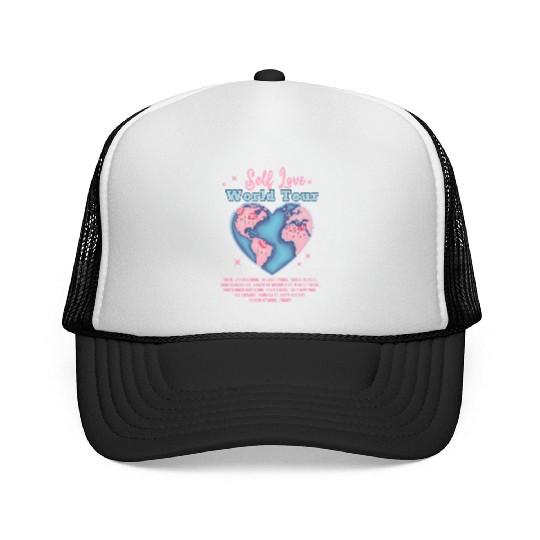 Self Love Club World Tour Retro Positive Aesthetic Trucker Caps