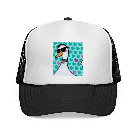 90s Raver Cartoon Duck, Party Animal, Kids Room Trucker Caps