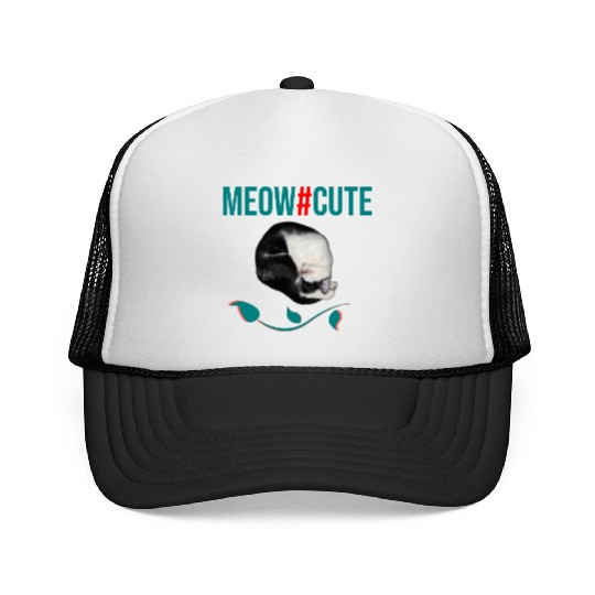 Meow cute baby cat sleep Trucker Caps