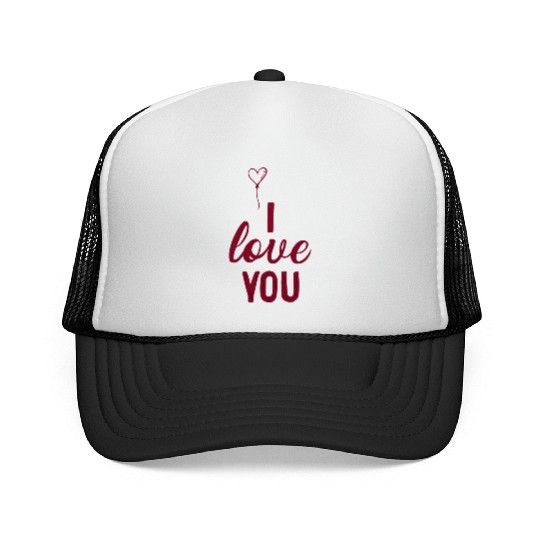 i love you Trucker Caps