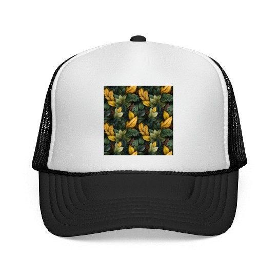 Fall Leaves Pattern Trucker Caps