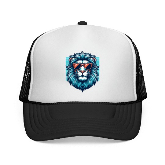 Chill Monarch - Lion with Sunglasses Retro Trucker Caps