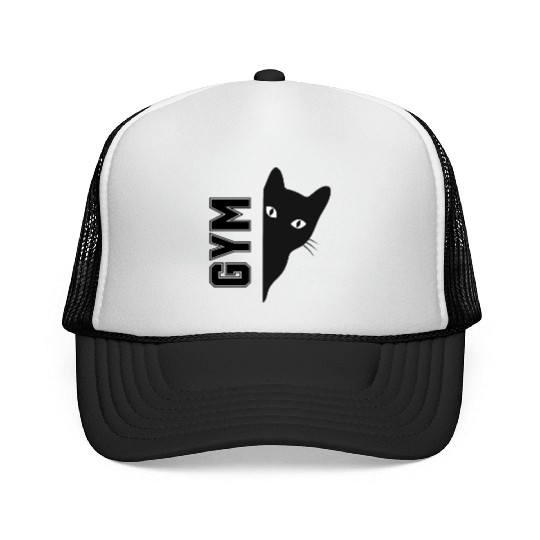 Cat fitness: Cat Lifting Weights in the gym Trucker Caps