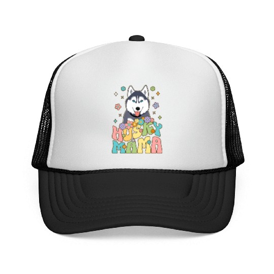 Groovy Siberian Husky Mom Female Dog Lover Trucker Caps