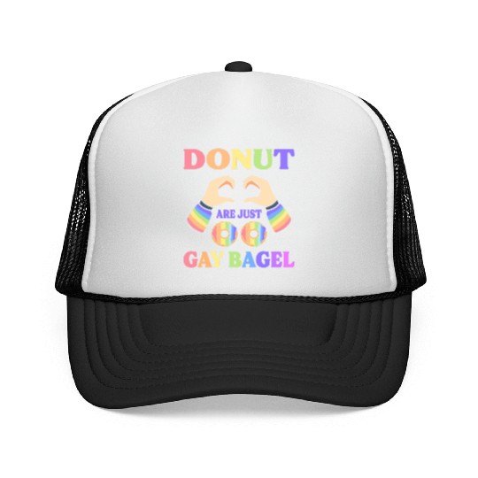 Donuts Are Just Gay Bagel LGBT Trucker Caps