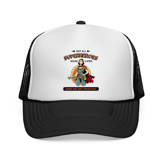 Empowered Female Plumber - Superhero Trucker Caps