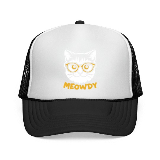 Meowdy Funny Kitty Michigan Gift Trucker Caps