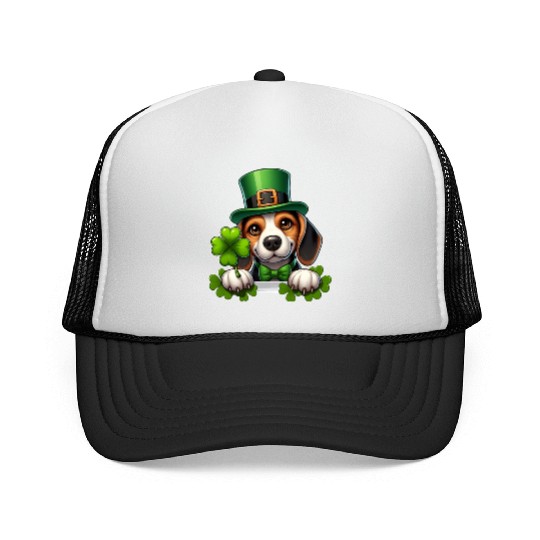 St. Patrick's Day Beagle Trucker Caps