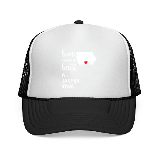 Jasper County Iowa Is Where My Heart Is Gift Trucker Caps