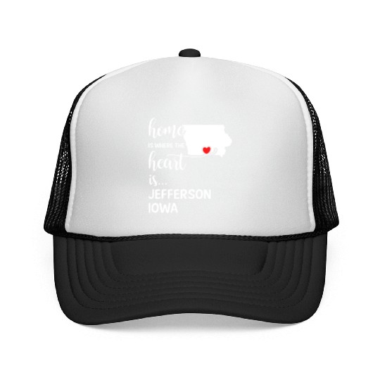 Jefferson County Iowa Is Where My Heart Is Gift Trucker Caps