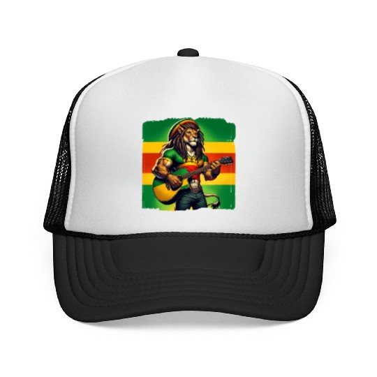 Jamaica lion reggae music Trucker Caps