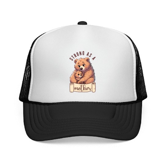 Strong as a Mother Bear Embrace Trucker Caps
