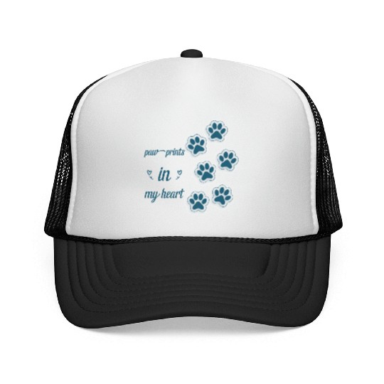 paw prints in my heart Trucker Caps