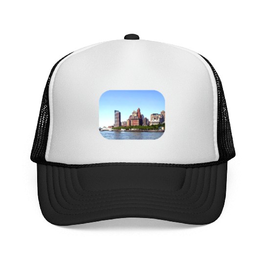 Manhattan NY - Manhattan Skyline on a Clear Day Trucker Caps
