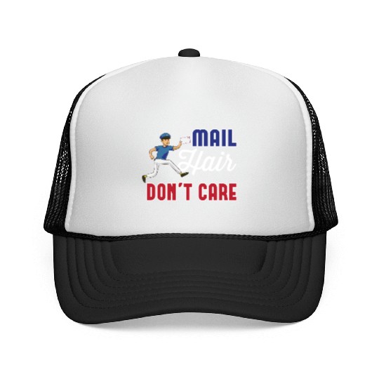 Postal Worker Mail Hair Dont Care Trucker Caps