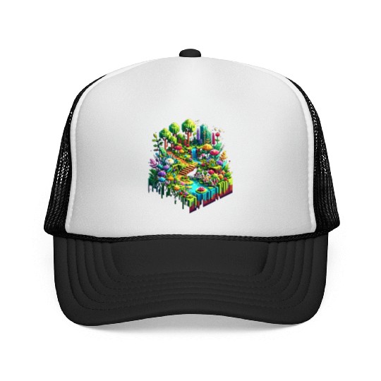 Voxel Enchanted Forest Trucker Caps