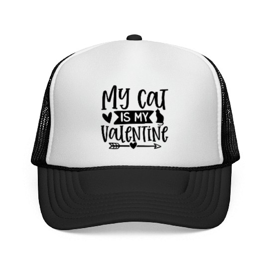 My cat is my Valentine, GiftFor Trucker Caps