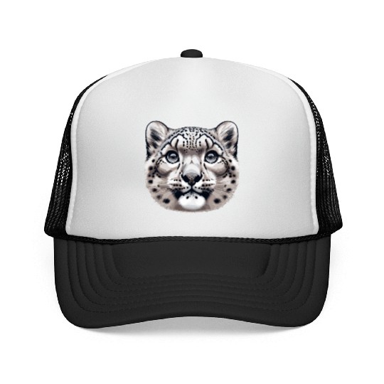 Snow Leopard Leopard White Leopard Trucker Caps