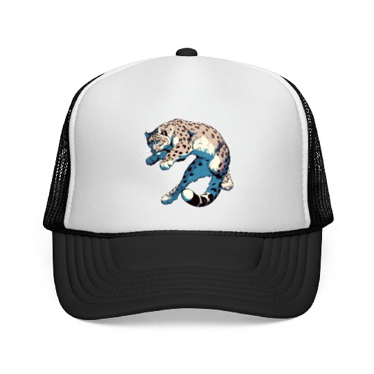 Snow Leopard Leopard White Leopard Trucker Caps