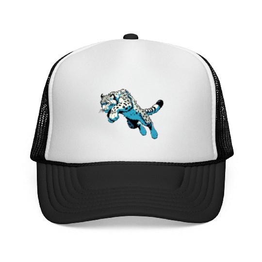 Snow Leopard Leopard White Leopard Trucker Caps