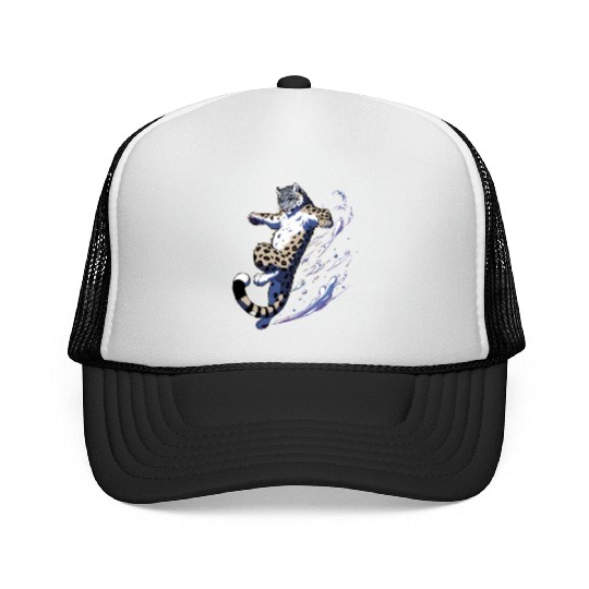 Snow Leopard Leopard White Leopard Trucker Caps