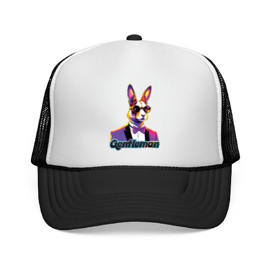 Pop Art Playboy Rabbit Gentleman Cyberpunk Bunny Trucker Caps