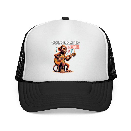 Colorblind by Nature, Melodic Monkey Strums Trucker Caps