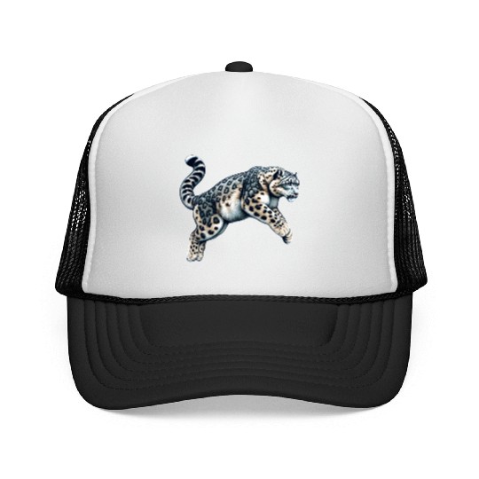 Snow Leopard Leopard White Leopard Trucker Caps