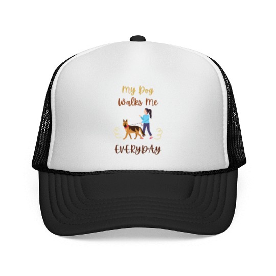 German Shepherd Dog Walking Trucker Caps