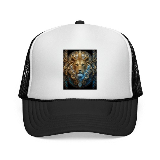 1920s Art Deco lion, gold Trucker Caps