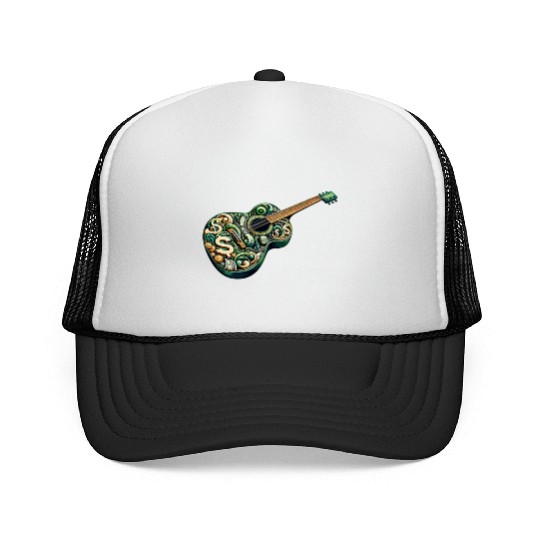 Retro Style Guitar for Guitarists Trucker Caps